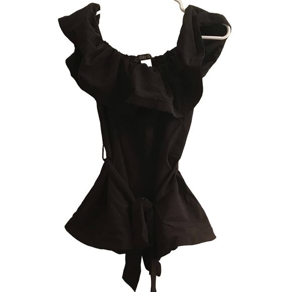 Daisy Black Ruffle Tank Top - Picture 1 of 5